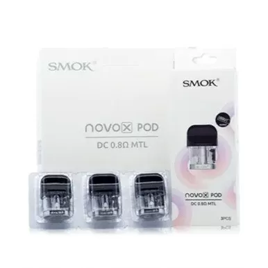 SMOK Novo X Replacement Pods (3-Pack) - Color#DC 0.8ohm MTL Bright Black (3-Pack)>Meshed 0.8ohm Bright Black (3-Pack)>DC 0.8ohm MTL Transparent Black (3-Pack)>Meshed 0.8ohm Transparent Black