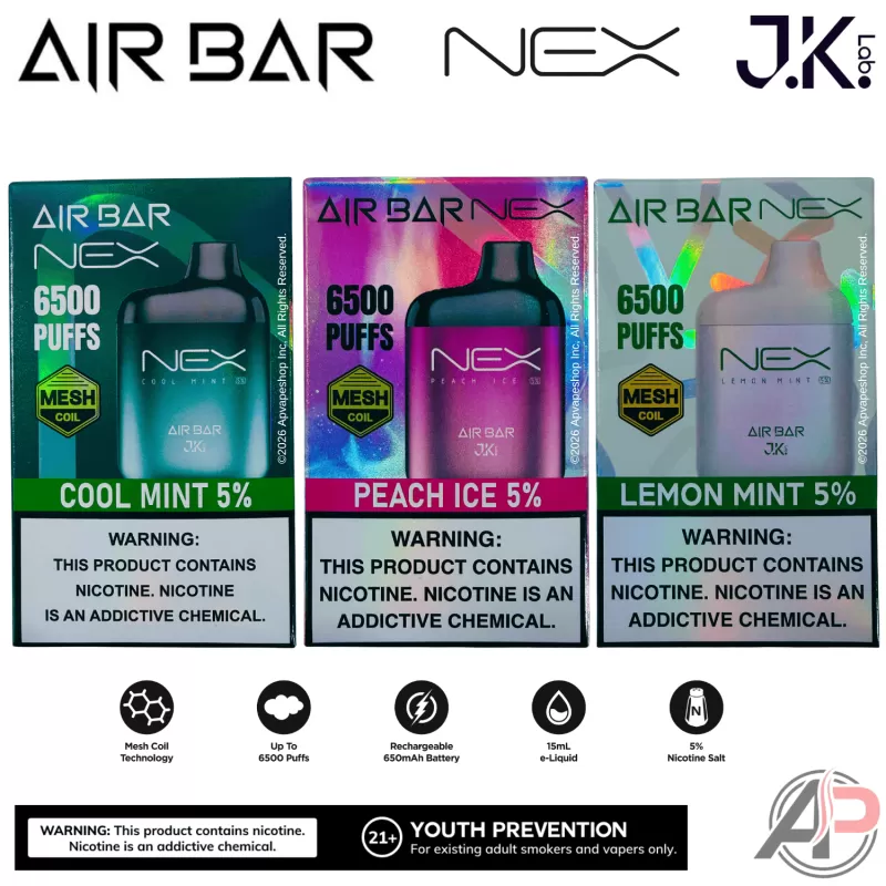 Air Bar Nex 6500 Puffs Disposable Vape Device - Banana frost, Berry Bliss