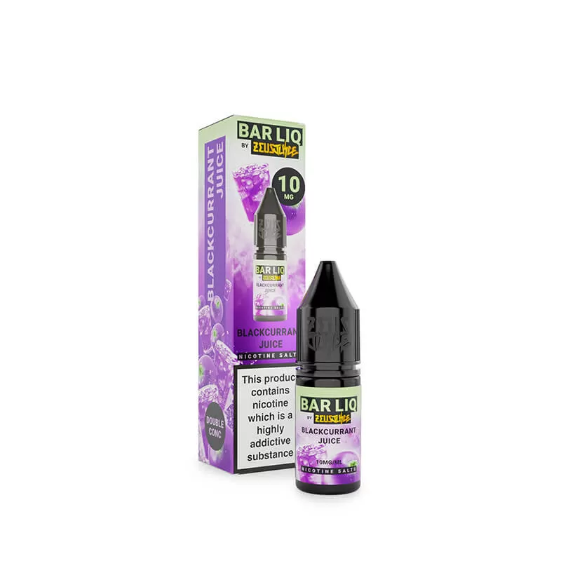 Zeus Juice Bar Liq Blackcurrant Juice Nic Salt E-Liquid 10ml - 10mg - Image 2