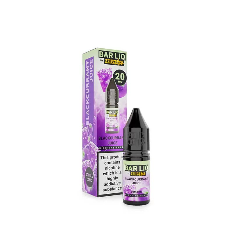 Zeus Juice Bar Liq Blackcurrant Juice Nic Salt E-Liquid 10ml - 10mg - Image 3