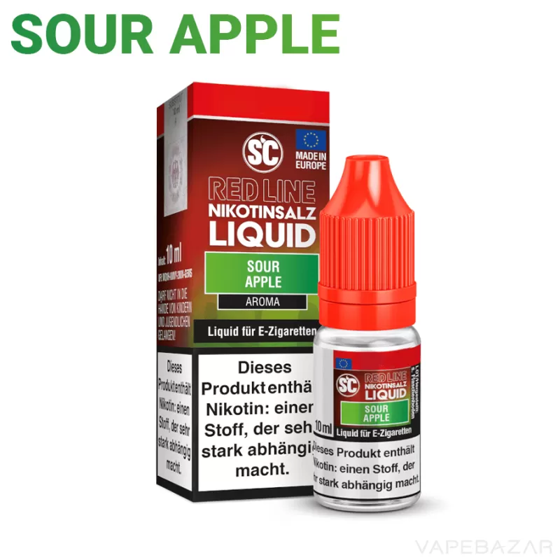 SC Red Line Nikotinsalz Liquid – Sour Apple - Vapebazar