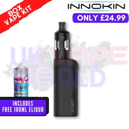 Black Innokin Ez Watt Starter Kit + Free 100ML Liquid – ONLY £24.99