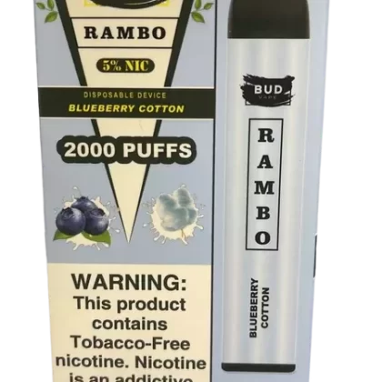Bud Vape RAMBO Blueberry Cotton 2000 puffs [CLEARANCE]