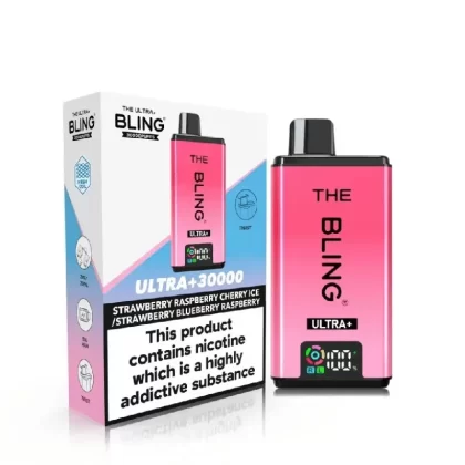 The Bling Ultra Plus 30K Vape Kit Strawberry Raspberry Cherry Ice / Strawberry Blueberry Raspberry - Nicotine Strength#20mg