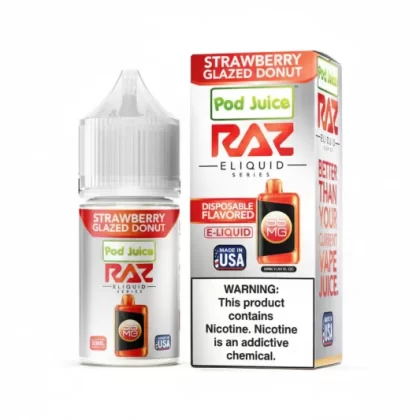 Strawberry Glazed Donut – Pod Juice Salts x RAZ E-Liquid – 30mL