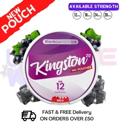 Blackcurrant ICE Kingston Nicotine Pouches - Nicotine Strength#12MG>18MG>28MG>50MG