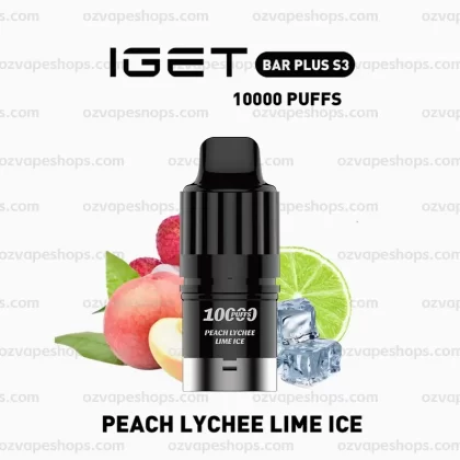 IGET Bar Plus S3 Pod – Peach Lychee Lime Ice - Ozvapeone (0DB2EC)