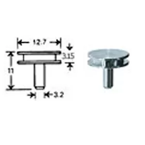 Standard SEM Pin Stub Mount, Ø12.7mm x 8mm pin height