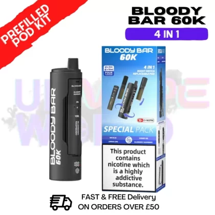 Special Pack Bloody Bar 60k Prefilled 4 In 1 Pod Vape Kit