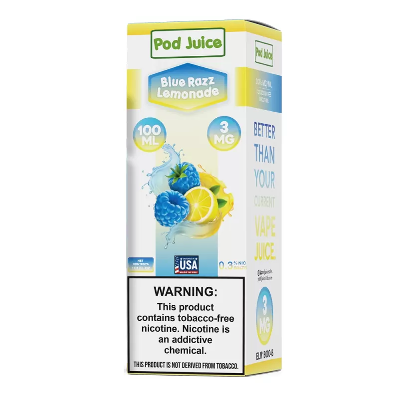 Blue Razz Lemonade 100ml – Pod Juice E-Liquid - Vape Product, Vape Product - Image 3