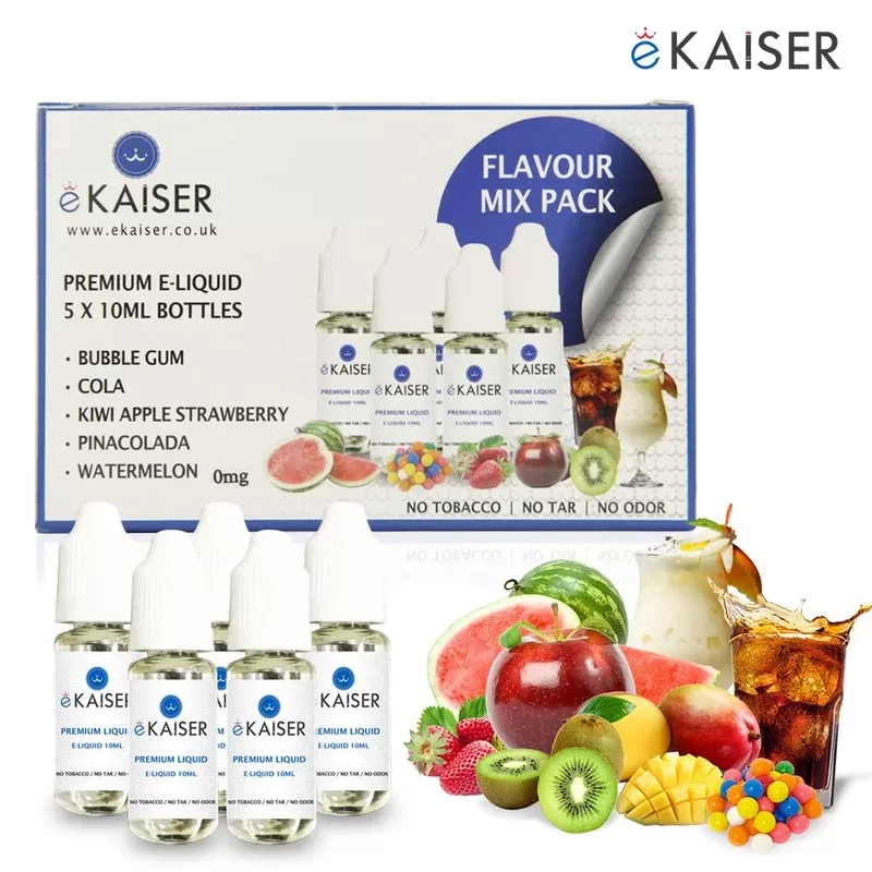 eKaiser e-Liquid – Flavour Pack 0mg 10ml Bottle x 5 Pack | Cigee