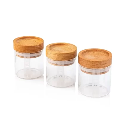 RYOT Beech Lid Jar Box - jar combination#3 Glass Jars