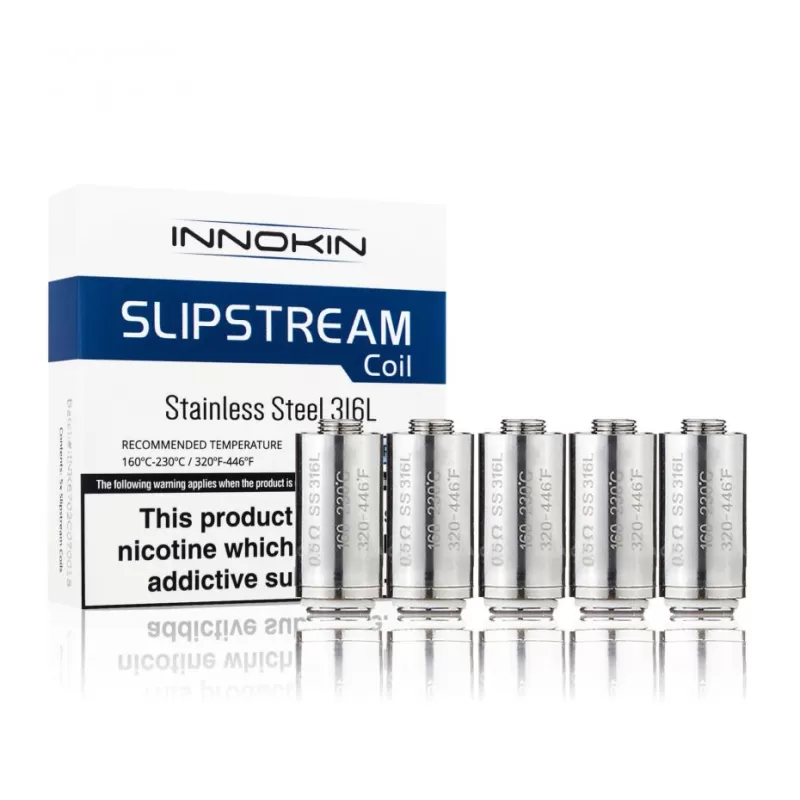 Innokin Slipstream 0.5 / 0.8 ohm Coils For Innokin Slipstream Tank 5-Pack - 0.5 Ohm - Stainless Steel 316L, 0.8 Ohm - Kanthal BVC; 5 Coils