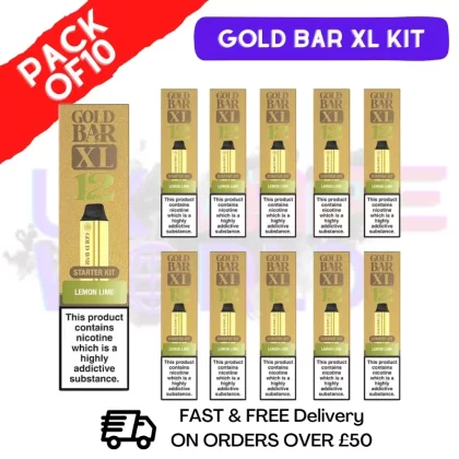 Lemon Lime Gold Bar XL Prefilled KITS Box of 10
