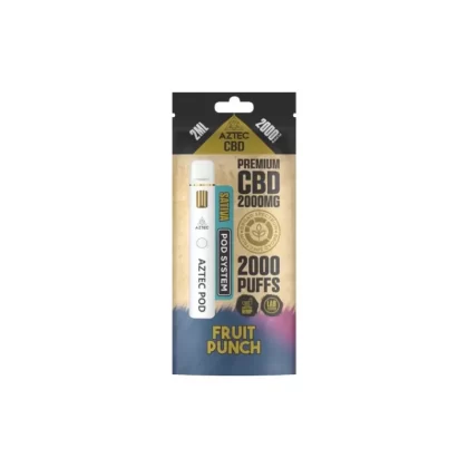 Aztec CBD 2000mg Broad Spectrum Starter Pro Pod Vape Kit - Grape Fruit