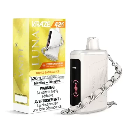 Kraze Luna Disposable Vape – 42K Puffs – Topaz Banana Ice