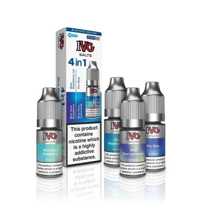 IVG 4 in 1 Blue Razz Edition Nic Salt E-Liquid (10ml)