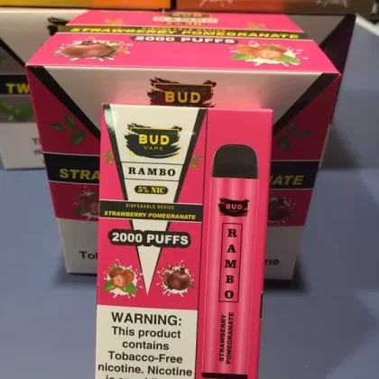 Bud Vape RAMBO Strawberry Pomegranate 2000 puffs [CLEARANCE]