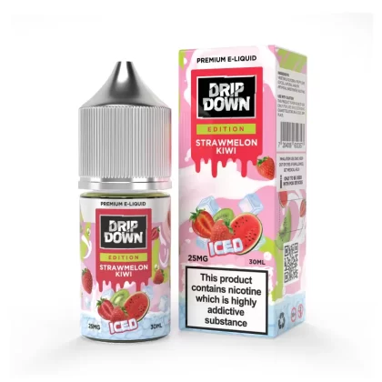 Drip Down Iced Series Strawmelon Kiwi Ice 30ml (25/50 mg) - Vapebar Pk
