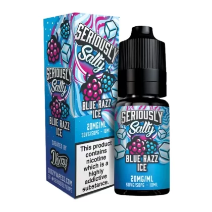 Blue Razz Ice Nic Salt E-Liquid Seriously Salty Series by Doozy Vape Co (10ml) - 5mg