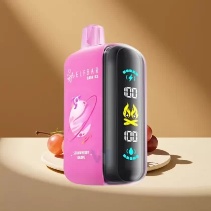 ELF BAR RAYA D3 25K Puffs Rechargeable Disposable Vape with Screen – Strawberry Grape