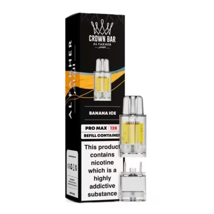 Al Fakher Crown Bar Pro Max 12K Prefilled Pod Banana Ice - Nicotine Strength#20mg (54A65C)