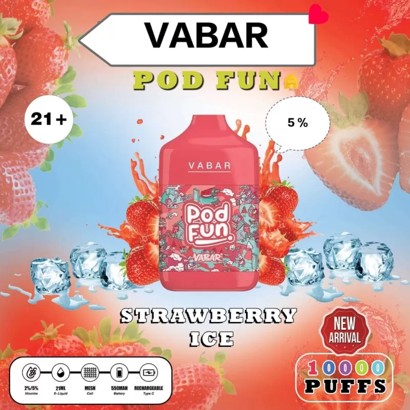 VABAR Pod Fun Disposable Vape10000 Puffs Rechargeable Vape - Vapesmokezone - Image 2