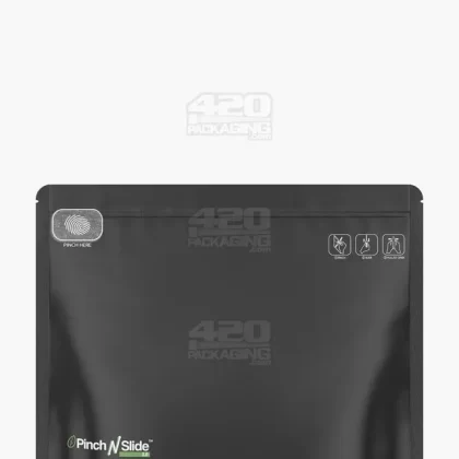 Child Resistant & Tamper Evident | Pinch N Slide 3.0 Matte Black PCR Mylar Exit Bags | 12in x 9in – 56g – 250 Count