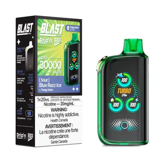 Drip’n by Envi x Fasta Blast 30K Disposable Sour Series – Blue Razz Ice