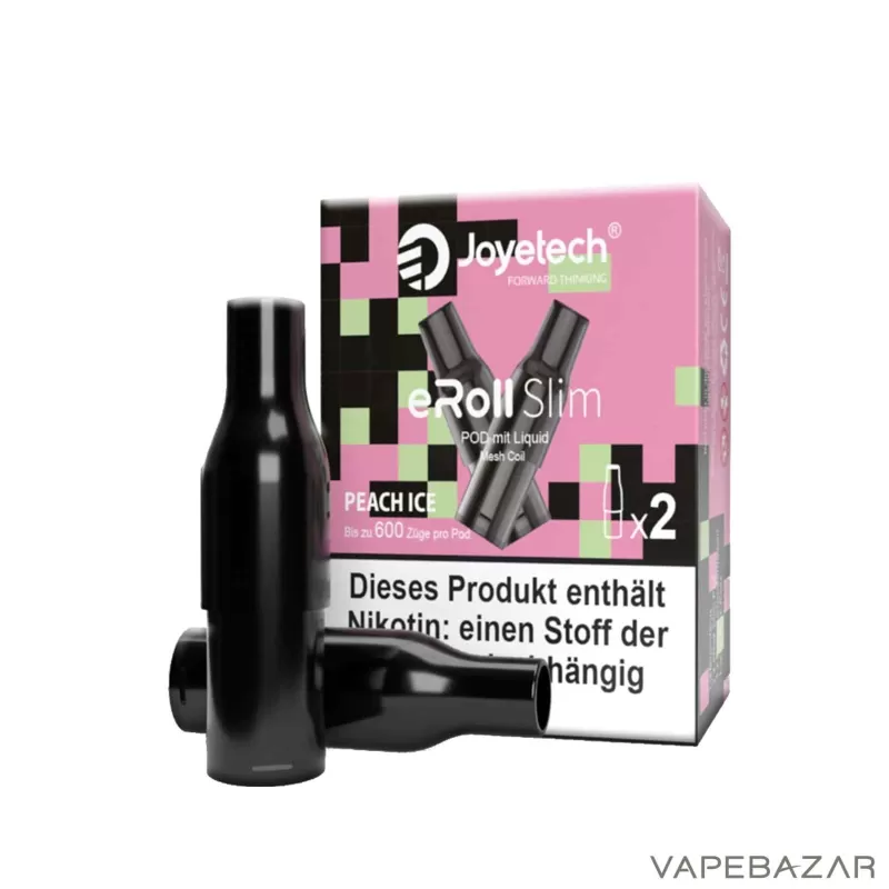 Joyetech eRoll Slim Prefilled Pod – Peach Ice (2er Pack) - Joyetech / 20mg/ml / 2ml / ca. 600 / Glycerin / Aromen / Propylenglykol / Nikotin / Nein / Pfirsich / Ice - Image 3
