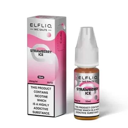 STRAWBERRY ICE NICOTINE SALT E-LIQUID BY ELFLIQ – ELFBAR
