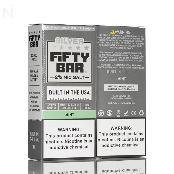 Fifty Bar V2 Silver Series 20mg Disposable Vape - Pineapple Whip - Image 2