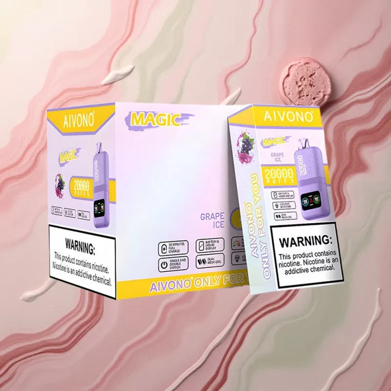 Aivono Aim Magic 20000 Grape Ice 5% Nicotine Dual Mesh - Image 2