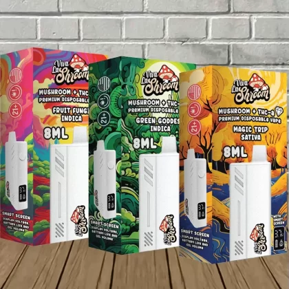 Viva La Shroom Mushroom + THCa Liquid Diamonds Disposable 8ml - strain#Unicorn Dream (Indica) DISPOSABLE>Blue Kamikaze (Sativa) DISPOSABLE>Fruit Fungi (Indica) DISPOSABLE>Green Goddess (Indi (94BBBD)