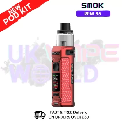 Matte Red Smok Rpm 85 Kit – Free Nic Salt