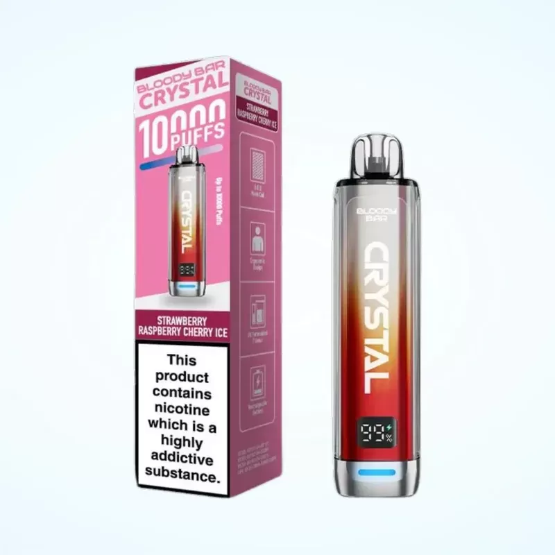 Bloody Bar Crystal 10K Prefilled Pod Kit Strawberry Raspberry Cherry Ice - Ecigpremium