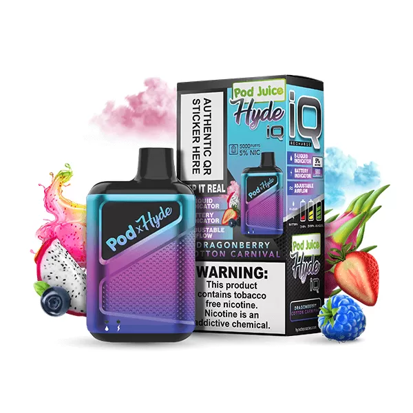Pod Juice - Hyde IQ Disposable | 5000 Puffs | 8mL *** - Blue Razz Peach Bears Ice - Image 2
