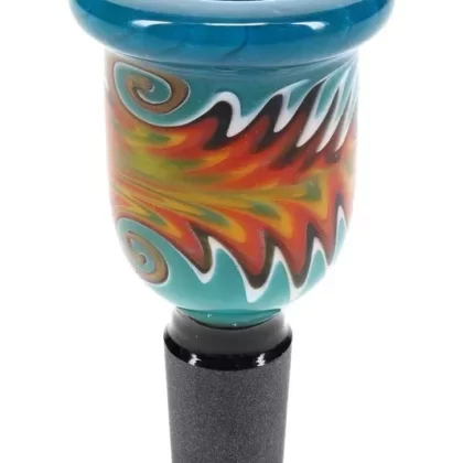 Reverse Black Glass 14.5 mm Male Bowl “Color Pop” – Assorted Colors