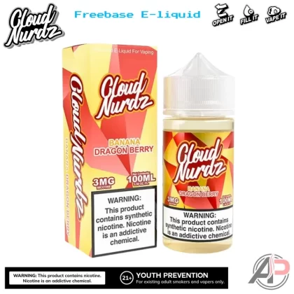 Cloud Nurdz Banana Dragon Berry E-Liquid 100mL - 0mg – 100ml, 3MG/100ML