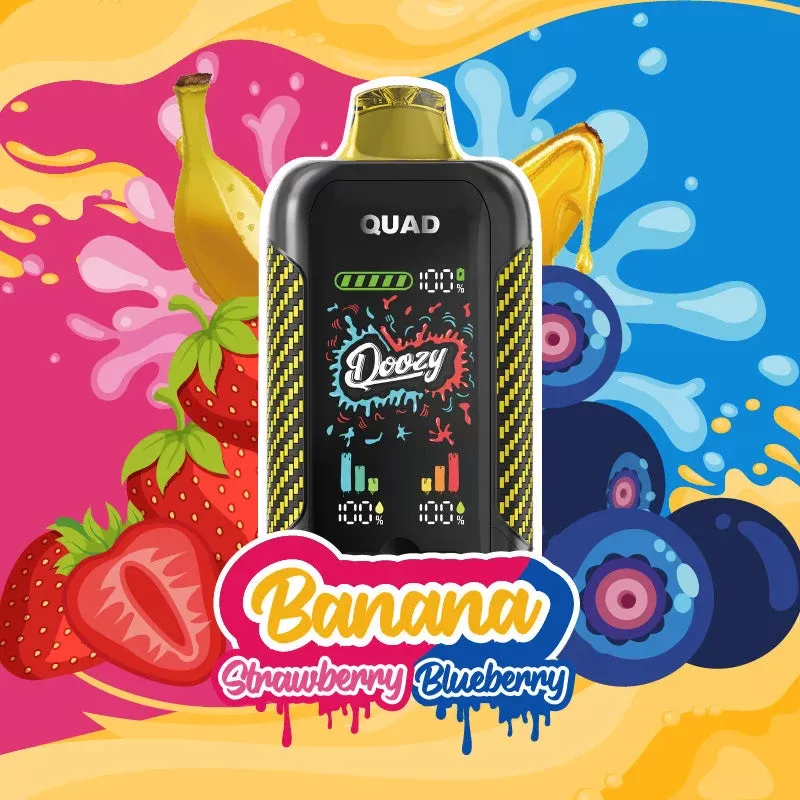 DOOZY QUAD Disposable Vape – Banana Strawberry & Banana Blueberry