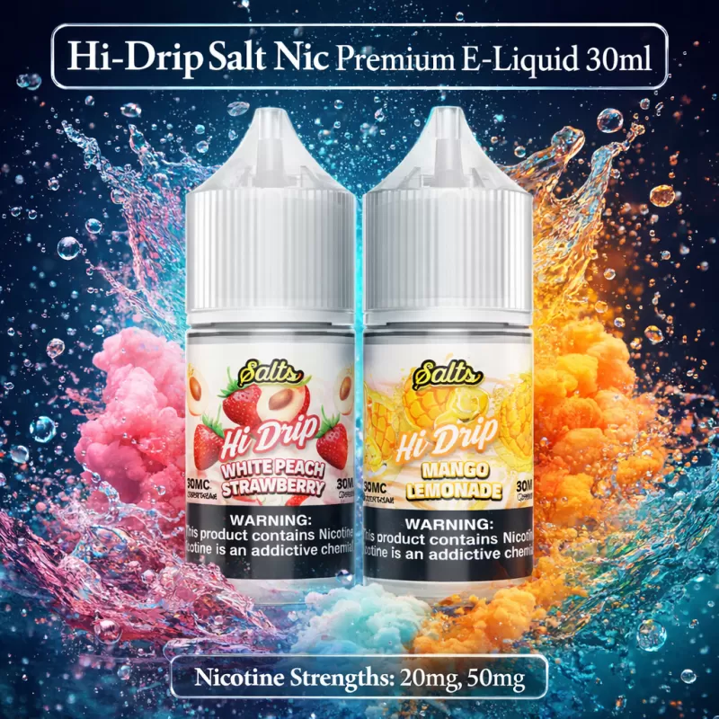 Hi-Drip Salt Nic Premium E-Liquid 30ml - Passion Fruit Lemonade / 50mg - Vapeciga