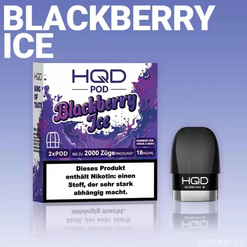 HQD Cirak 2 Pods – Blackberry Ice - HQD Cirak / Nein / 2ml / 18mg/ml - Image 2