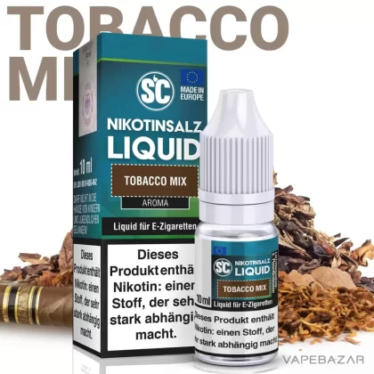 SC Salt Liquid – Tobacco Mix - Propylenglycol, Pflanzliches Glycerin, Nikotinbenzoat, Aroma, Nikotinmalat; 10mg/ml, 20mg/ml; Tabak