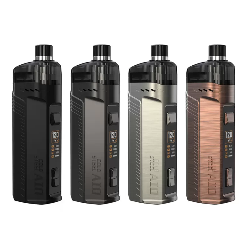 Artery Cold Steel 120W AIO Pod Kit - Gun Metal / 3ml RBA Standard Edition - Image 2