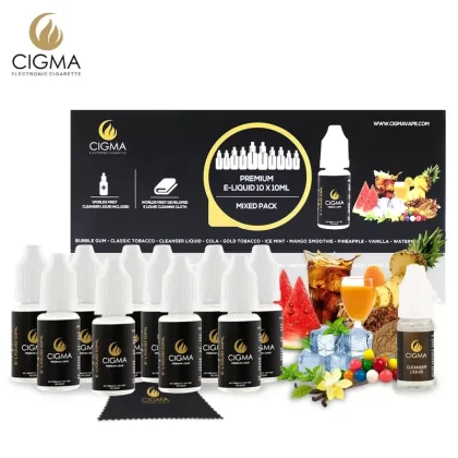 Cigma e-Liquid – Cleanser Pack 0mg 10ml Bottle x 10 | Cigee