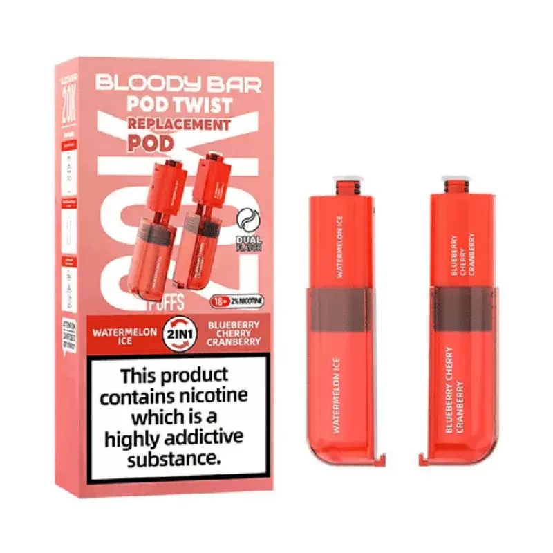 Bloody Bar Pod Twist 20K Prefilled Pod Watermelon Ice / Blueberry Cherry Cranberry - Nicotine Strength#20mg