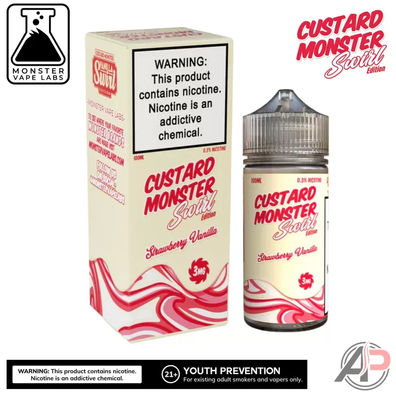 Strawberry Vanilla E-Liquid By Custard Swirl Monster Vape Labs 100mL - Vape Product, Vape Product (5773E8)
