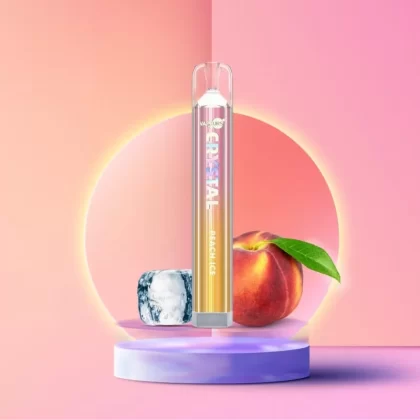 VAPEURS Crystal – Peach Ice - 550 mAh / Propylenglykol / Aromastoffe / Glycerin / Nikotinsalz / 20mg/ml / Peach Ice
