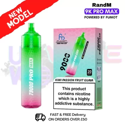 Kiwi Passion Fruit Guava RandM T9000 Pro Max Pod Kit