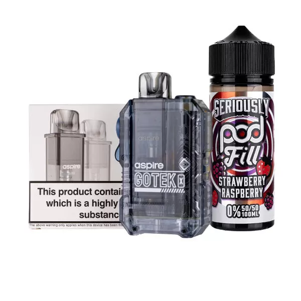 Aspire GoTek X Nicotine Free Bundle - Translucent Orange / 0.8ohm